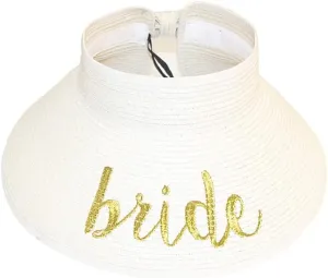 ScarvesMe Women's Adjustable Bride Roll up Straw Visor Sun Hat