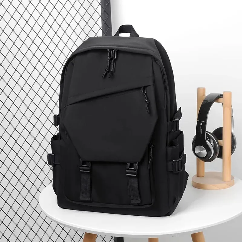 School large capacity black backpack