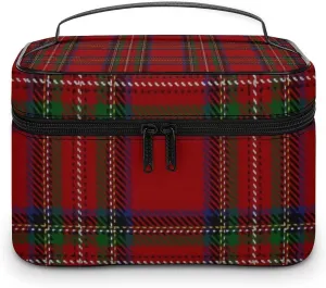 Scottish Clan Stewart Red Tartan Large Capacity Soft And High-value Practical Makeup And Wash Bag
