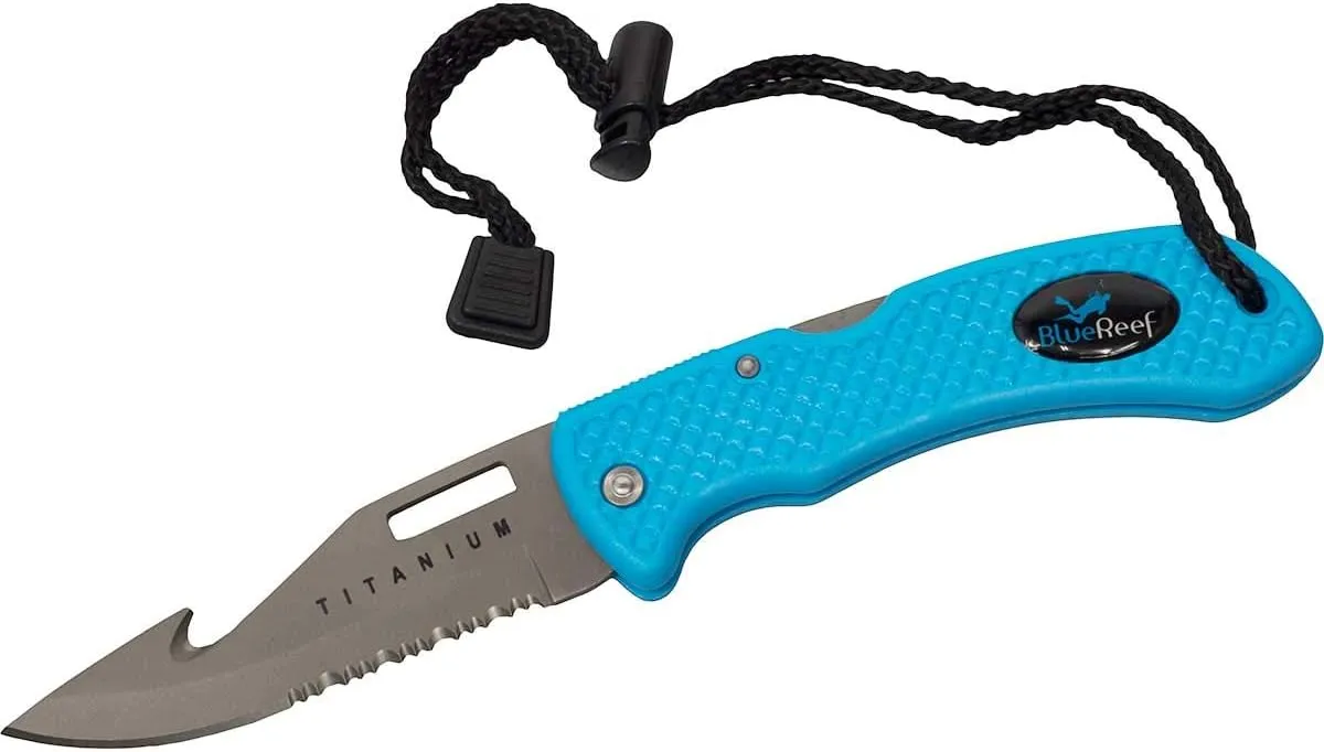 Scuba Titanium Folding Knife - Green