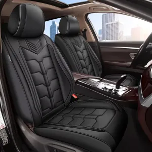 Seat Covers Fit for Lexus ES 350/300h 2007-2025 Full Set Car Seat Cover Faux Leather Seat Cushion Waterproof Auto Protectors(Black)-2 Rows 5 Seats