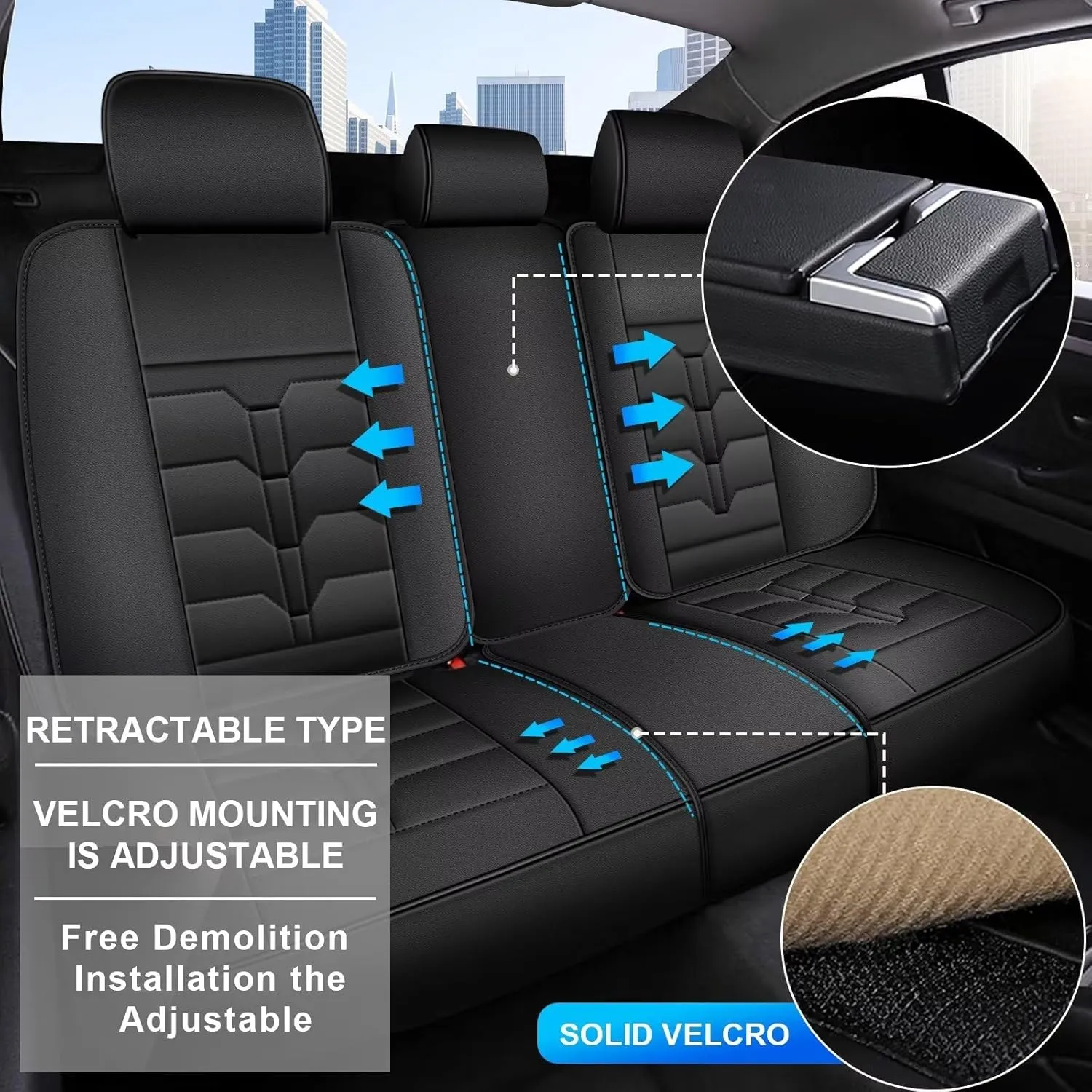 Seat Covers Fit for Nissan Sentra 2008-2025 Full Set Car Seat Cover Faux Leather Seat Cushion Waterproof Auto Protectors(Black)-2 Rows 5 Seats