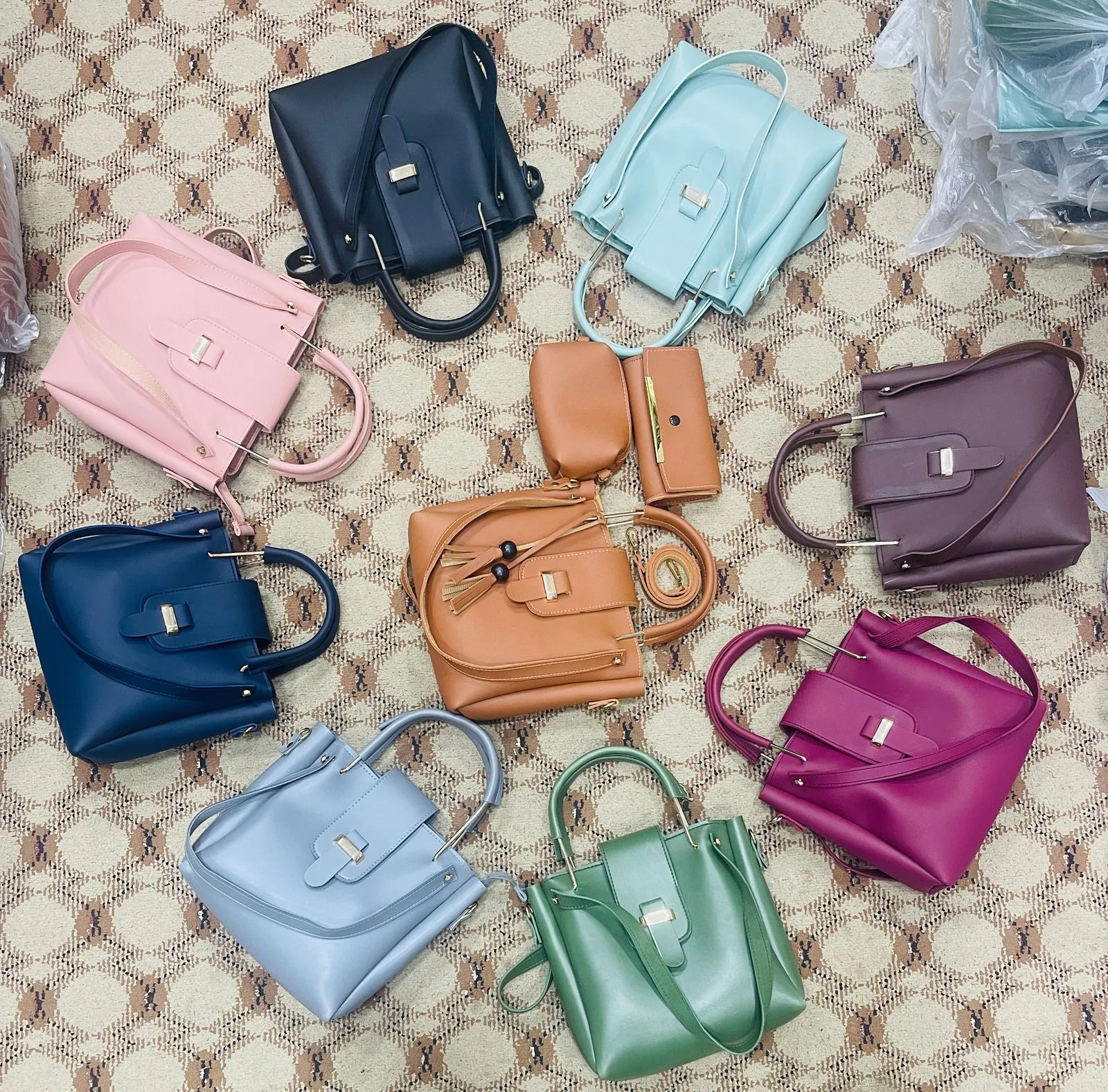 set New Year promotion Leather 3pcs Soft New Timely delivery bag Collection Hand