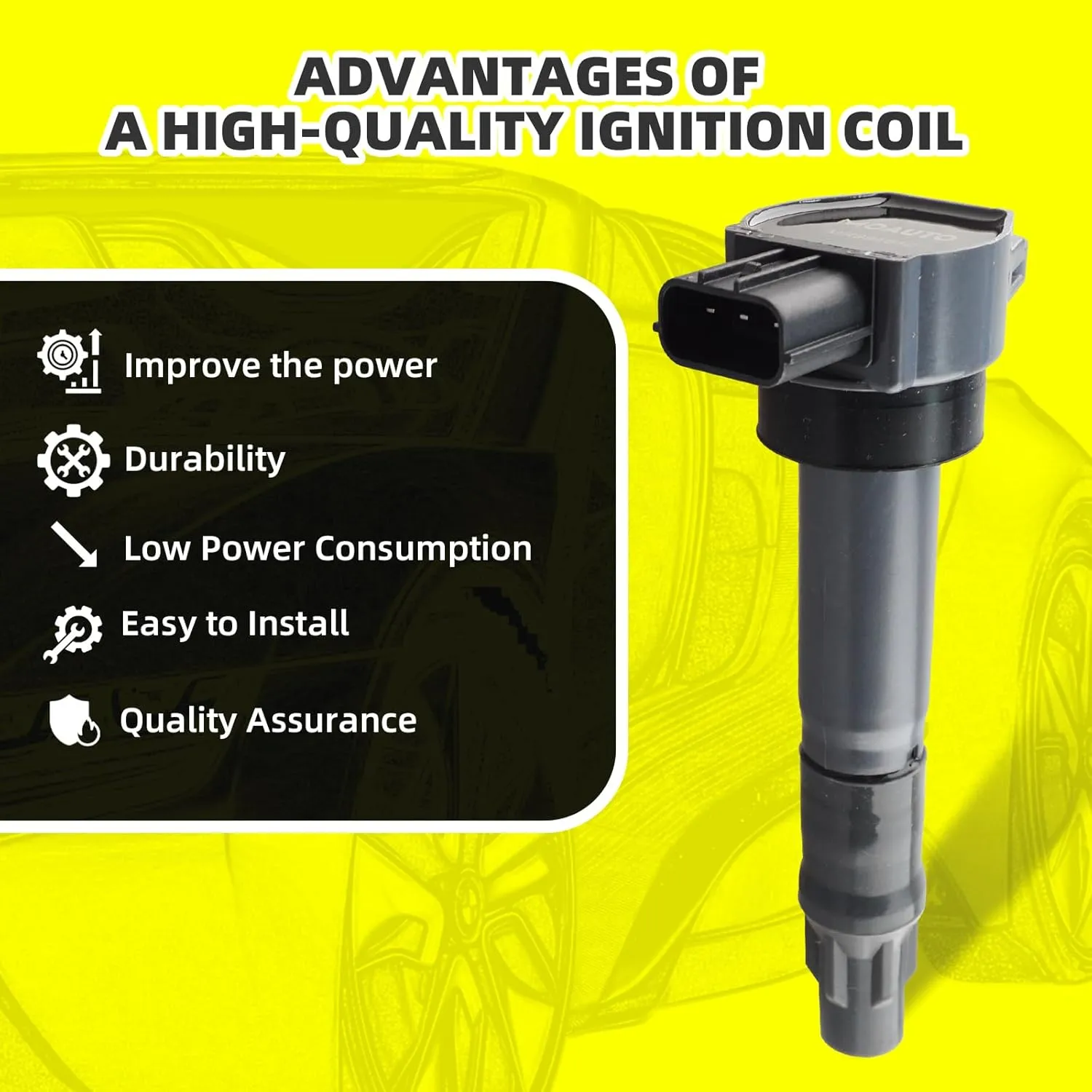 Set of 4 Ignition Coils Pack UF532 MR994642 & 4 PCS Iridium Spark Plugs Compatible with Mitsubishi Eclipse Galant Outlander 2.4L 3.8L
