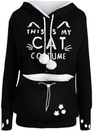 Sexyshine Women's Big Pouch Hoodie Pet Cat Dog Holder Carriers Pullover Sweatshirts