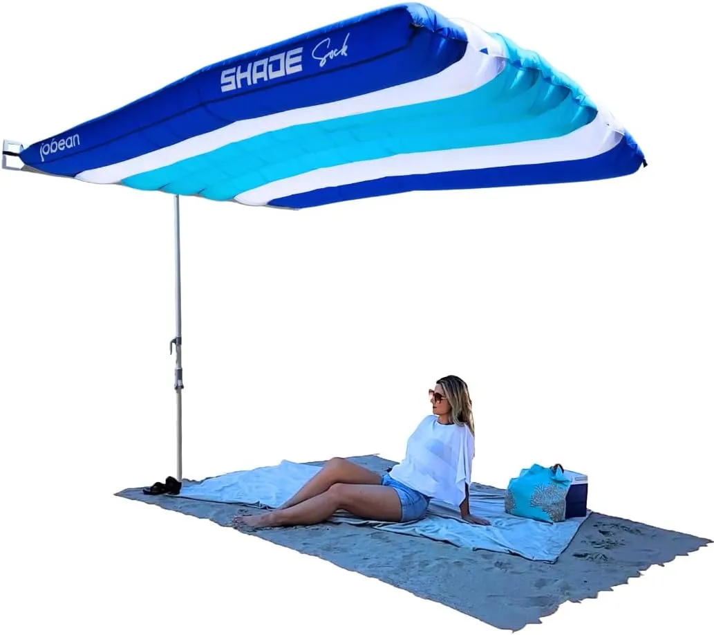ShadeSock – The World’s 1st Wind-Inflating, Beach Shade – Silent, Non-Flapping Design, 8x10ft Auto-Directing Canopy – Light-Weight and Portable – Easy 2 Minute Set-Up