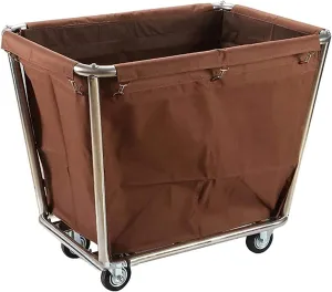 Shelf Movable Trolleys Laundry Sorter Basket Wheeled Trolley Cart With Durable Detachable Fabric Bags 4Ers, For Hotel Laundry Room Bathroom/Brown (Brown)