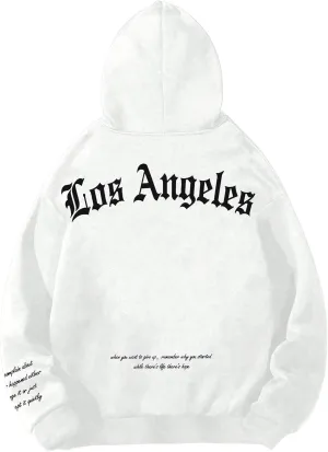 SHENHE Men's Graphic Hooded Sweatshirt Oversized Letter Print Casual Hoodie Pullover