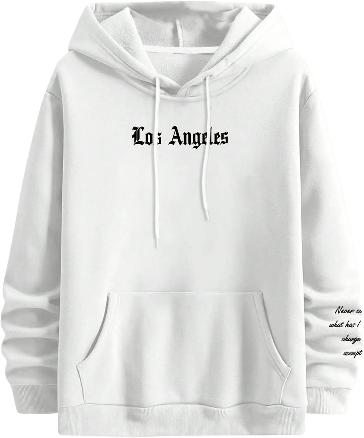 SHENHE Men's Graphic Hooded Sweatshirt Oversized Letter Print Casual Hoodie Pullover