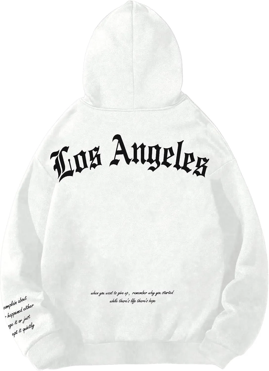 SHENHE Men's Graphic Hooded Sweatshirt Oversized Letter Print Casual Hoodie Pullover
