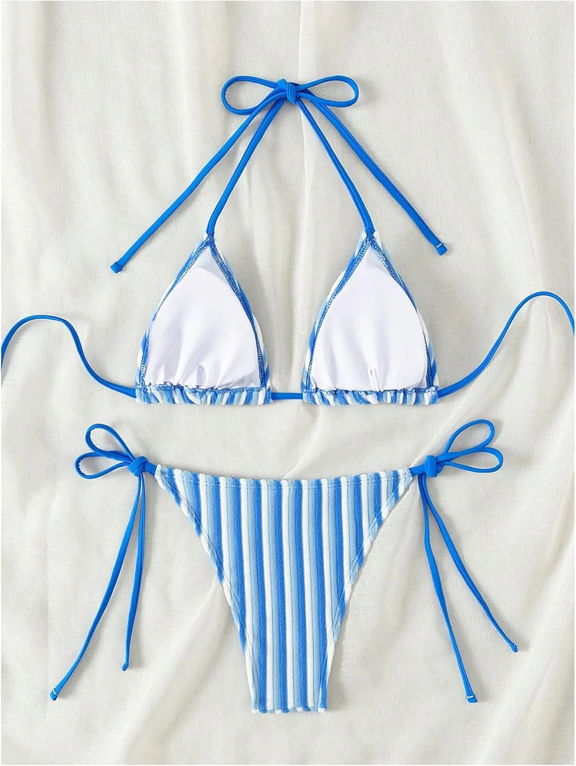 SHENHE Women's 2 Piece Swimsuit Floral Print Halter Tie Side Triangle Bikini Set