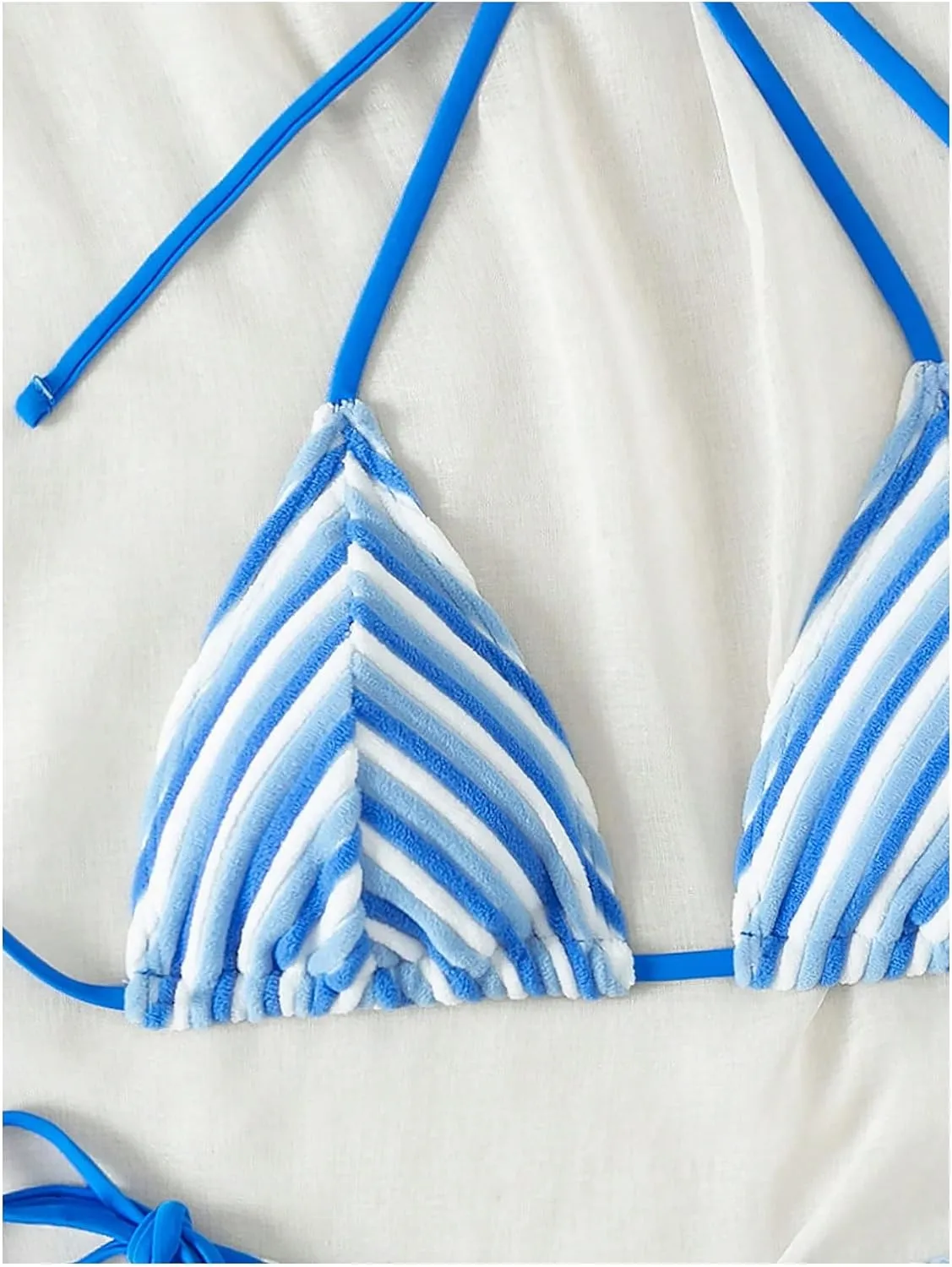SHENHE Women's 2 Piece Swimsuit Floral Print Halter Tie Side Triangle Bikini Set