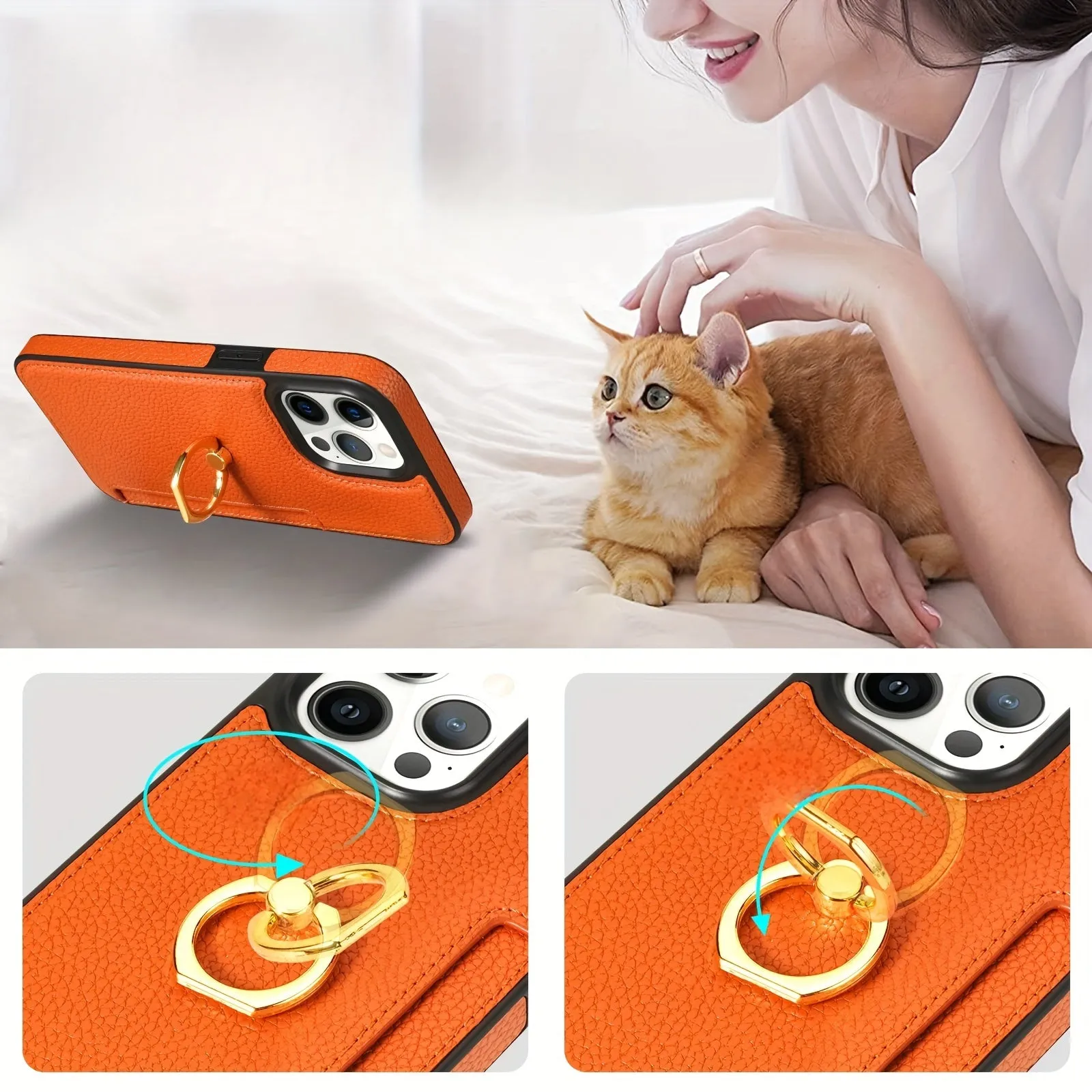 Shockproof PU Leather Wallet Case with Kickstand and Card Slots for iPhone 11-15 Pro Max - Magnetic Clasp and Protective Design