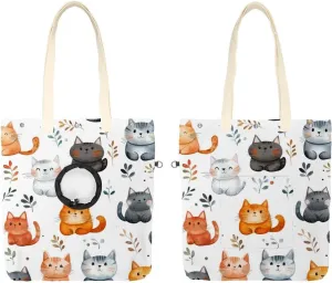 Show Head Pet Canvas Shoulder Bag, Cute Cartoon Cats (3) Pet Out Bag, Outcrop, Pet Out Shoulder Bag.