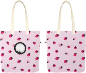 Show Head Pet Canvas Shoulder Bag, Pink Strawberry (2) Pet Out Bag, Outcrop, Pet Out Shoulder Bag.