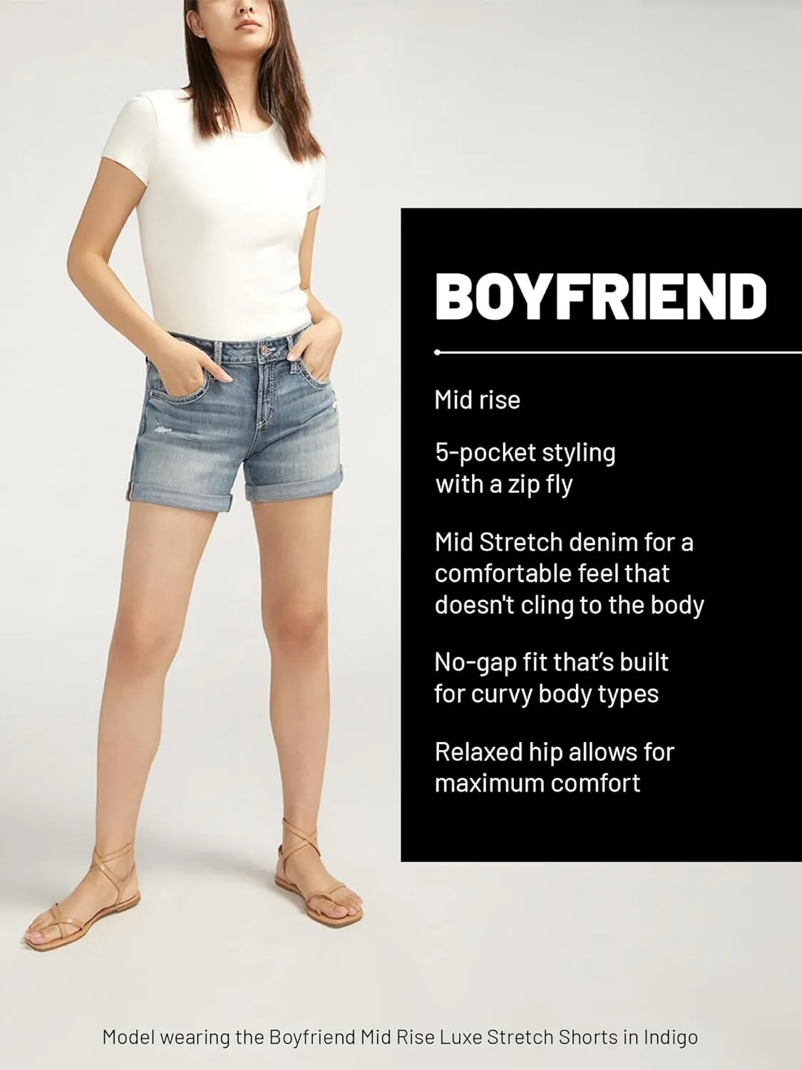 Silver Jeans Co. Women's Boyfriend Mid Rise Short