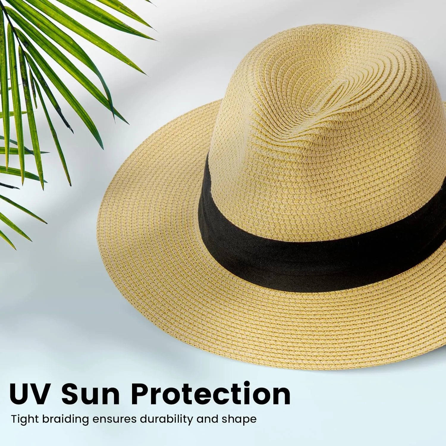 Simplicity Mens Women's Wide Brim Straw Panama Sun Hat