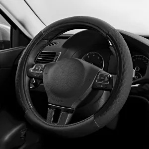 Skechers Steering Wheel Cover,Leather Steering Wheel Cover Hexcomb Design Embedded TPE Steering Wheel Universal Fit 14" 1/2-15" Car Wheel Protector for Men Women Fit Suvs,Vans,Sedans,Car,Trucks,Black