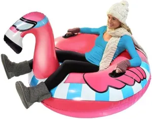 Ski Circle Inflatable Flamingo Unicorn Ring for Adult Skiing Ring Swimming Circle Pool Swimming Mattress Beach Water Snow Toy