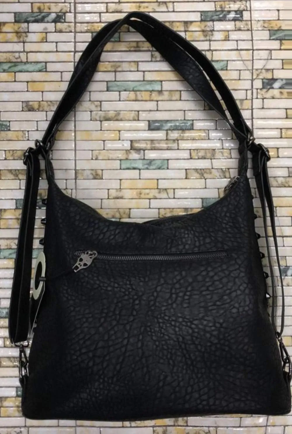 Skull Tote Bags Women Handbags Rivet Purse Shoulder Bag Faux Leather Totes Punk Hip Hop Satchel Style Handbags