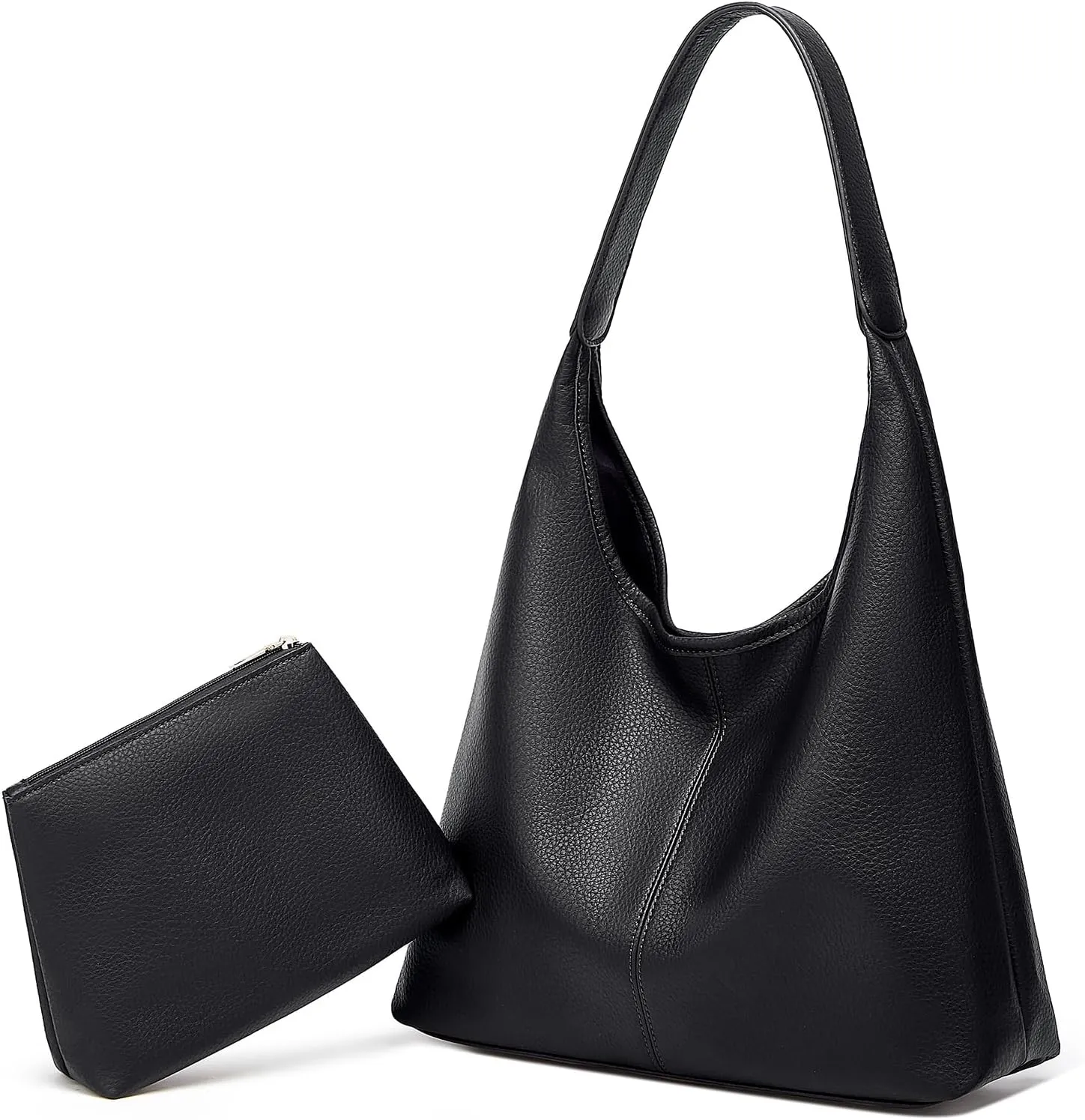 Slouchy Hobo Tote Bags for Women - Retro PU Leather Crossbody & Soft Shoulder Purses - Large Capacity 2pcs