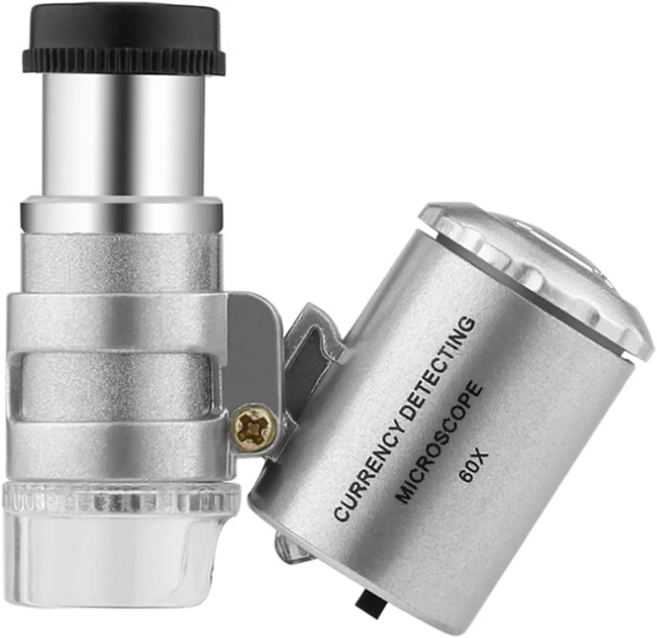 Small 60x Pocket Microscope Portable LED Lighted Magnification Endoscope with Storage Bag for Jewelry Observations