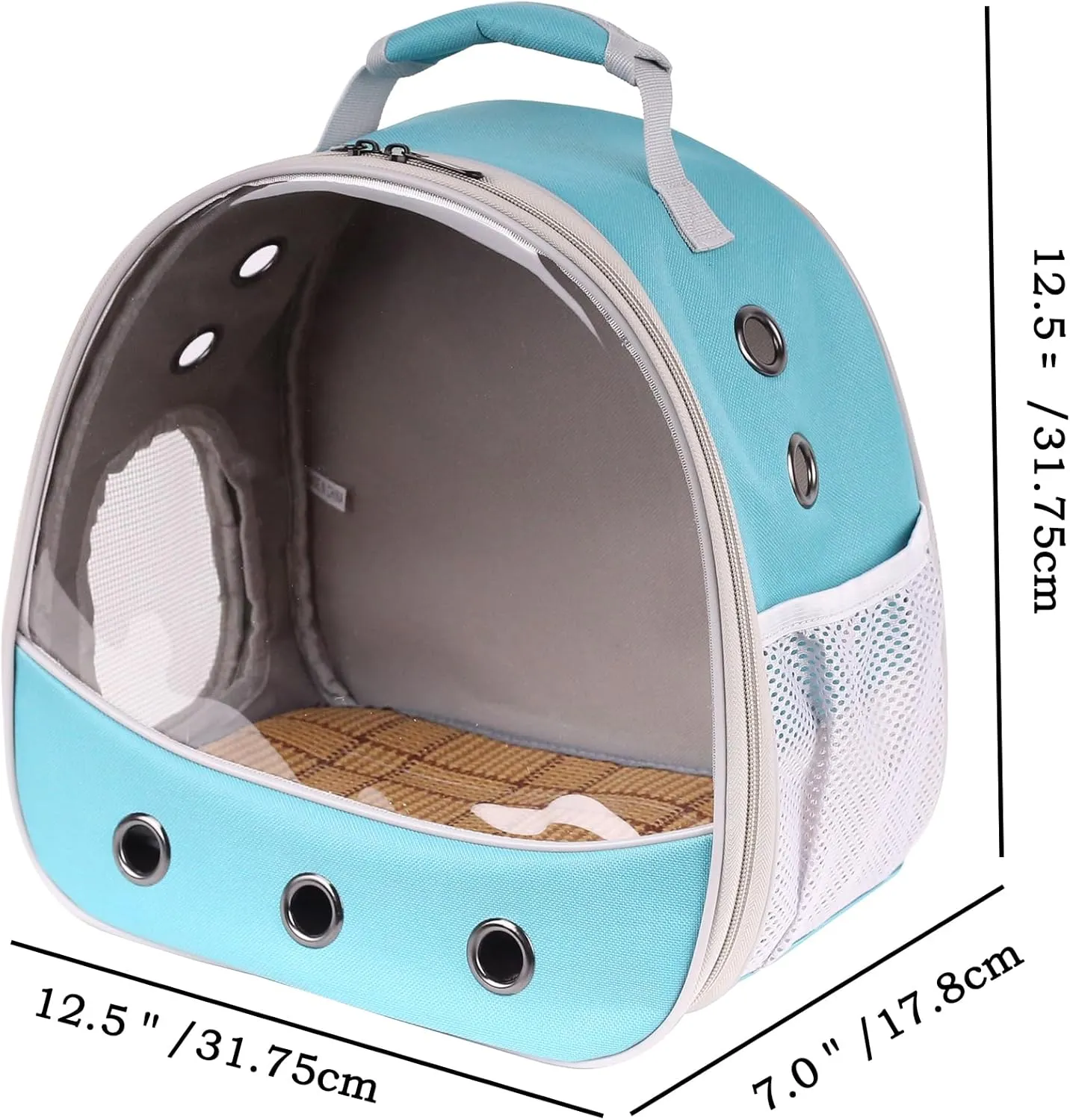 Small Animal Travel Carrier Backpack to Carry and Transport Guinea Pig Birds Bearded Dragon, Clear Front Window, Portable Bag to Transport Hamster