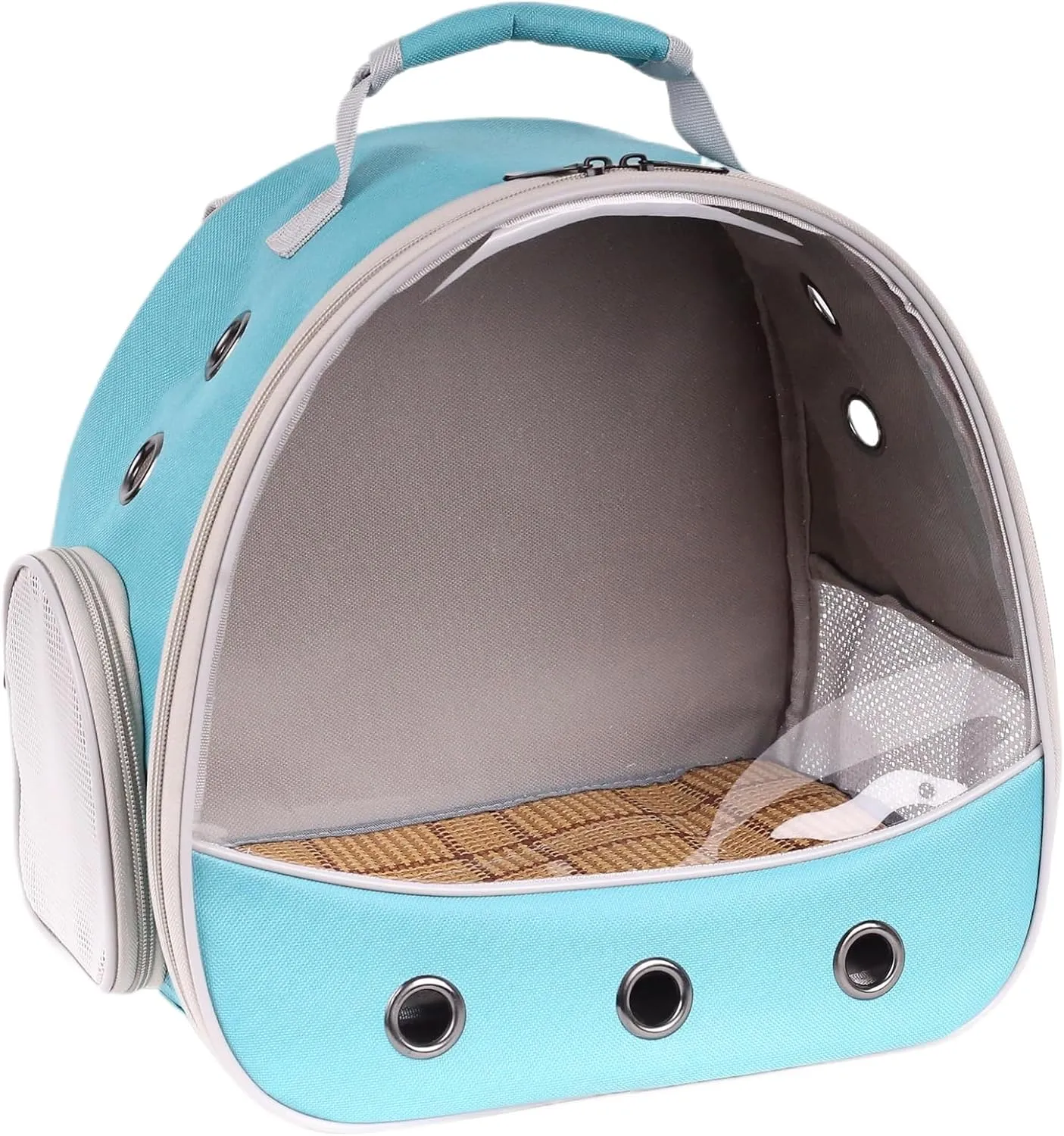 Small Animal Travel Carrier Backpack to Carry and Transport Guinea Pig Birds Bearded Dragon, Clear Front Window, Portable Bag to Transport Hamster