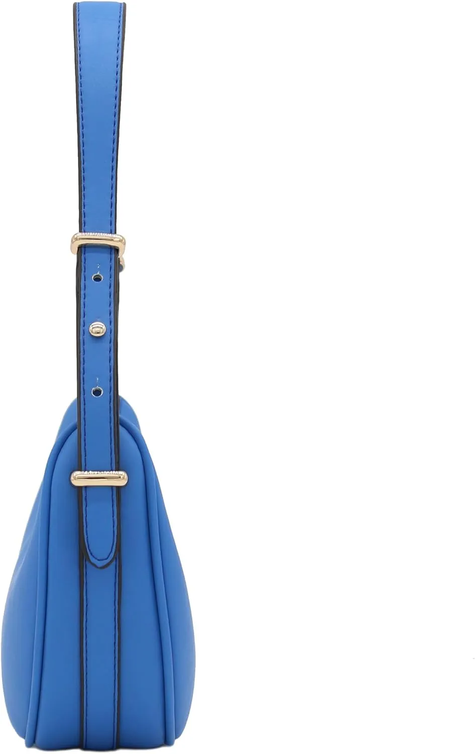 Small Crescent Smooth Faux Leather Underarm Shoulder Bag