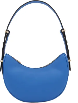 Small Crescent Smooth Faux Leather Underarm Shoulder Bag