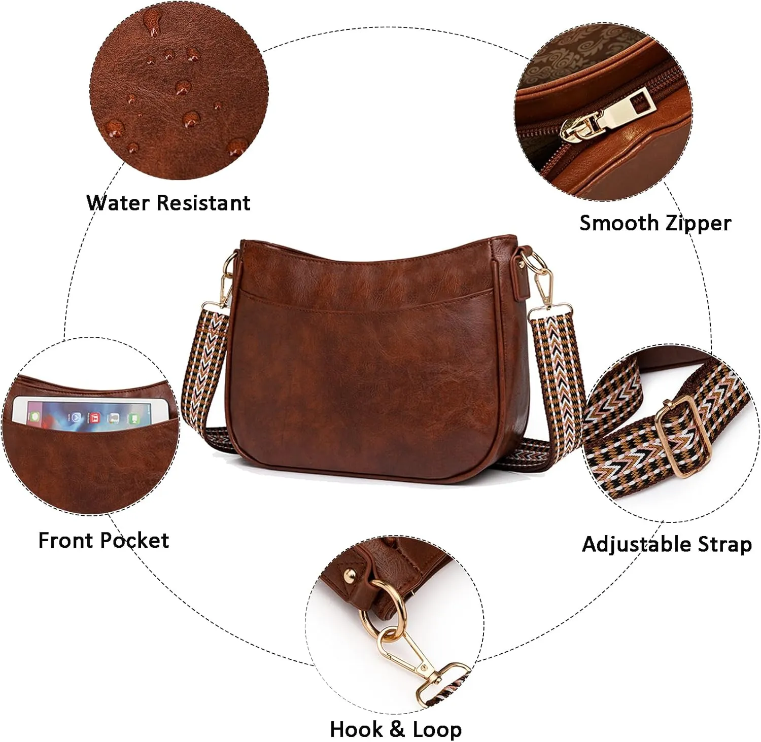 Small Crossbody Purse Leather Crossbody Bags for Women Fashion Handbag Cell Phone Crossover Shoulder Bag for Women