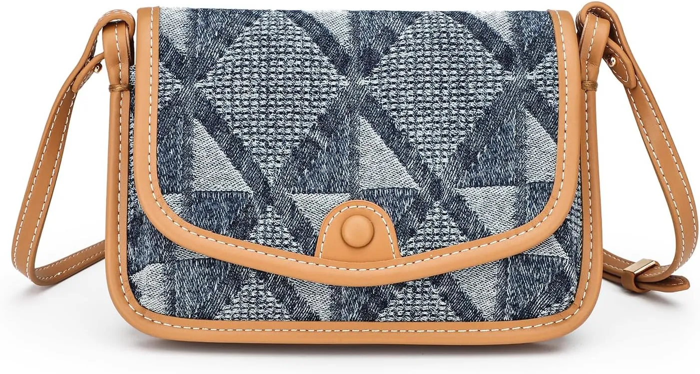 Small Jean Demi Purse Denim Crossbody Bags for Women Denim Handbag Cross Body Shoulder Bags Design for Woman
