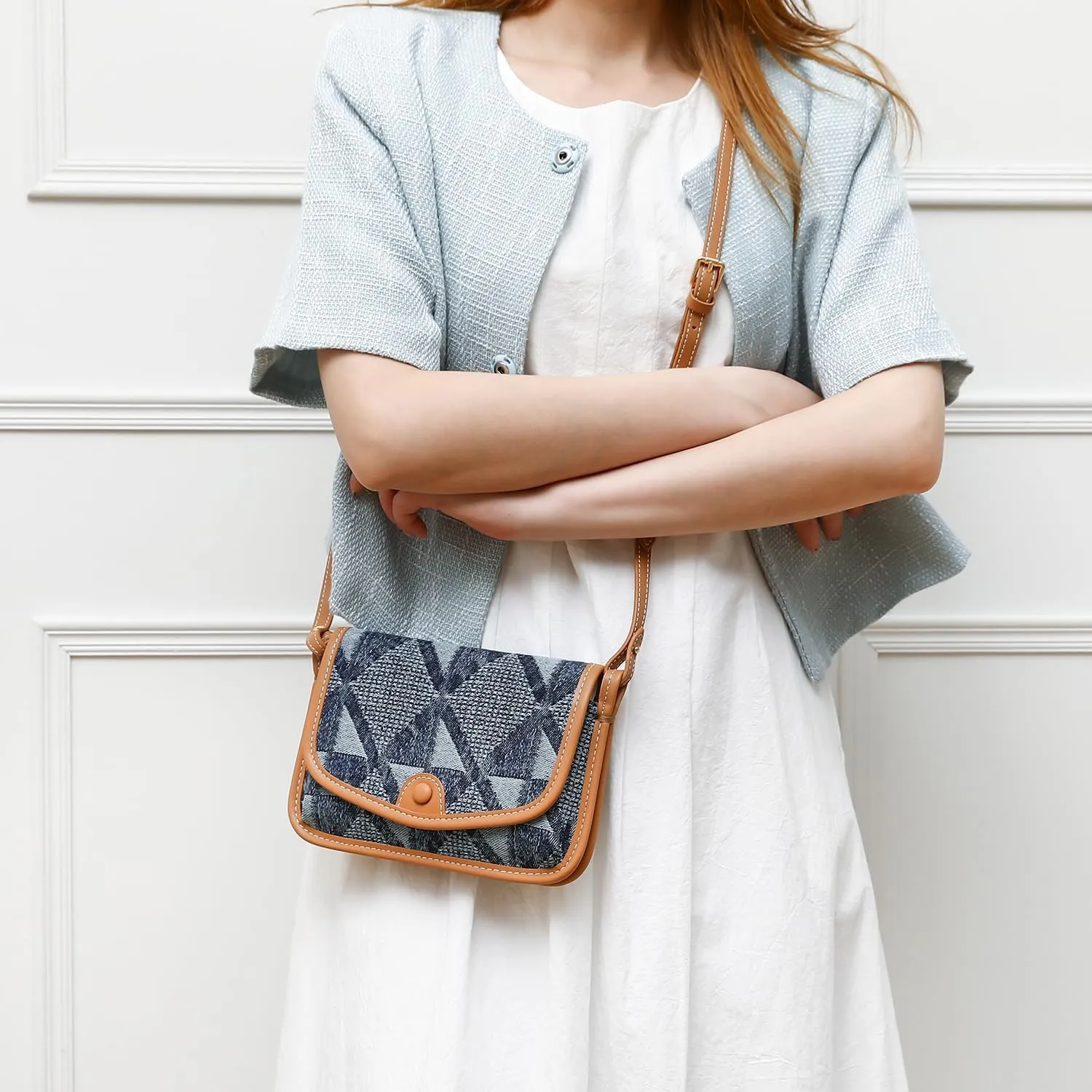 Small Jean Demi Purse Denim Crossbody Bags for Women Denim Handbag Cross Body Shoulder Bags Design for Woman