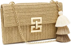 Small Straw Purse for Women Summer Clutch Purses Beach Woven Envelope Bag Raffia Shoulder,Straw Crossbody Bag boho