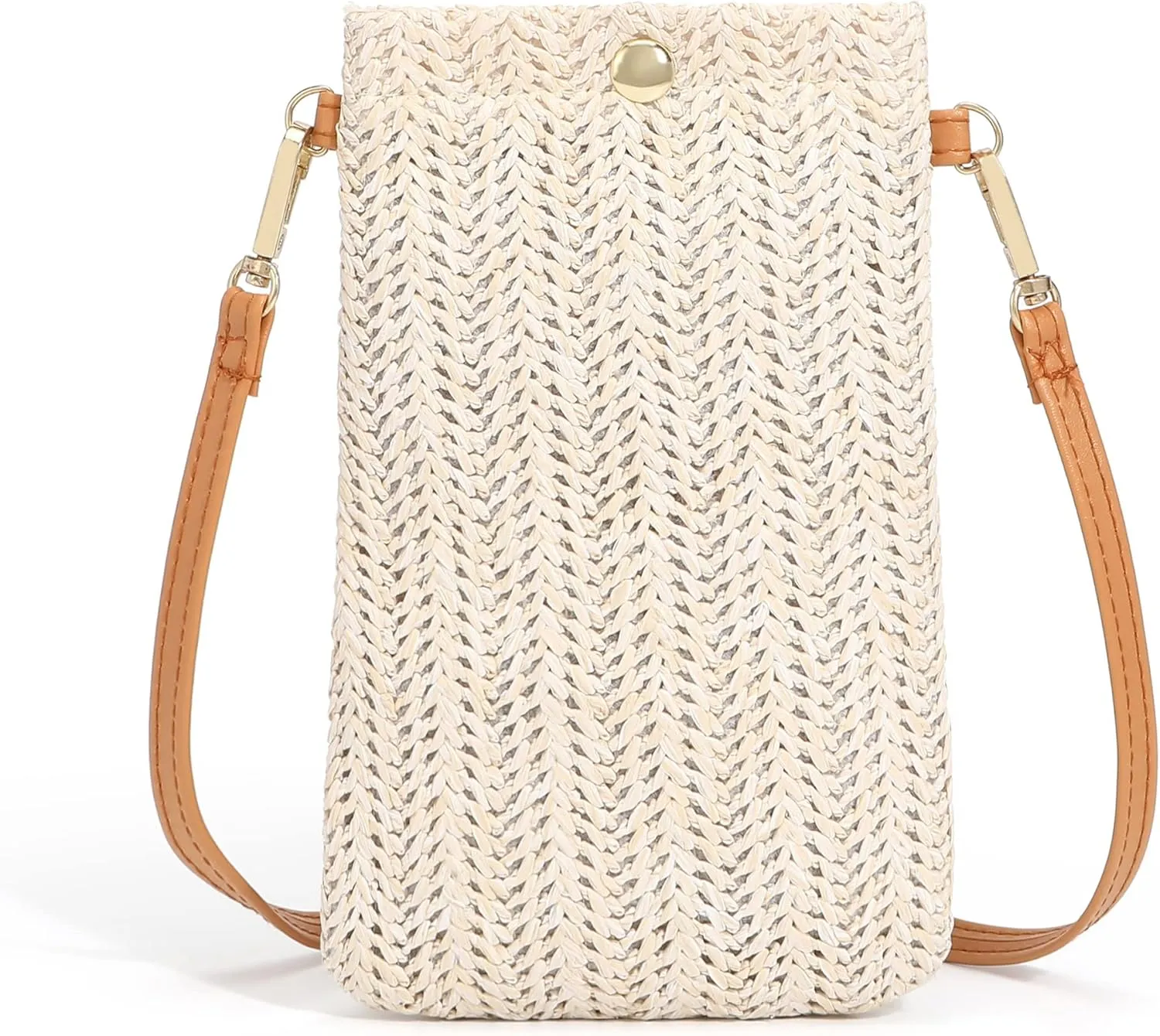 Small Straw Woven Crossbody Bag Cell Phone Purse Shoulder Straw Clutch Summer Beach Wallet Handbags For Women Girl Vacation