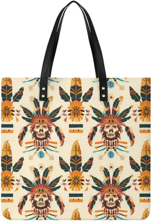 Southwestern Native American Pattern Top Handle Satchel Handbags PU Leather Tote Bags Shoulder Bags for Women