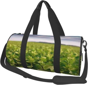 Soybean Field Travel Duffle Bag for Men Women Sport Gym Bag Foldable Weekender Bag Carry on Overnight Bag for Travel Swimming Basketball