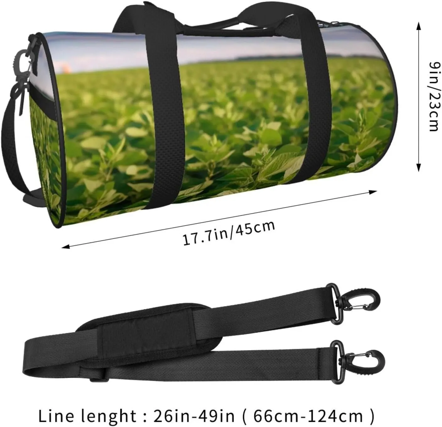 Soybean Field Travel Duffle Bag for Men Women Sport Gym Bag Foldable Weekender Bag Carry on Overnight Bag for Travel Swimming Basketball