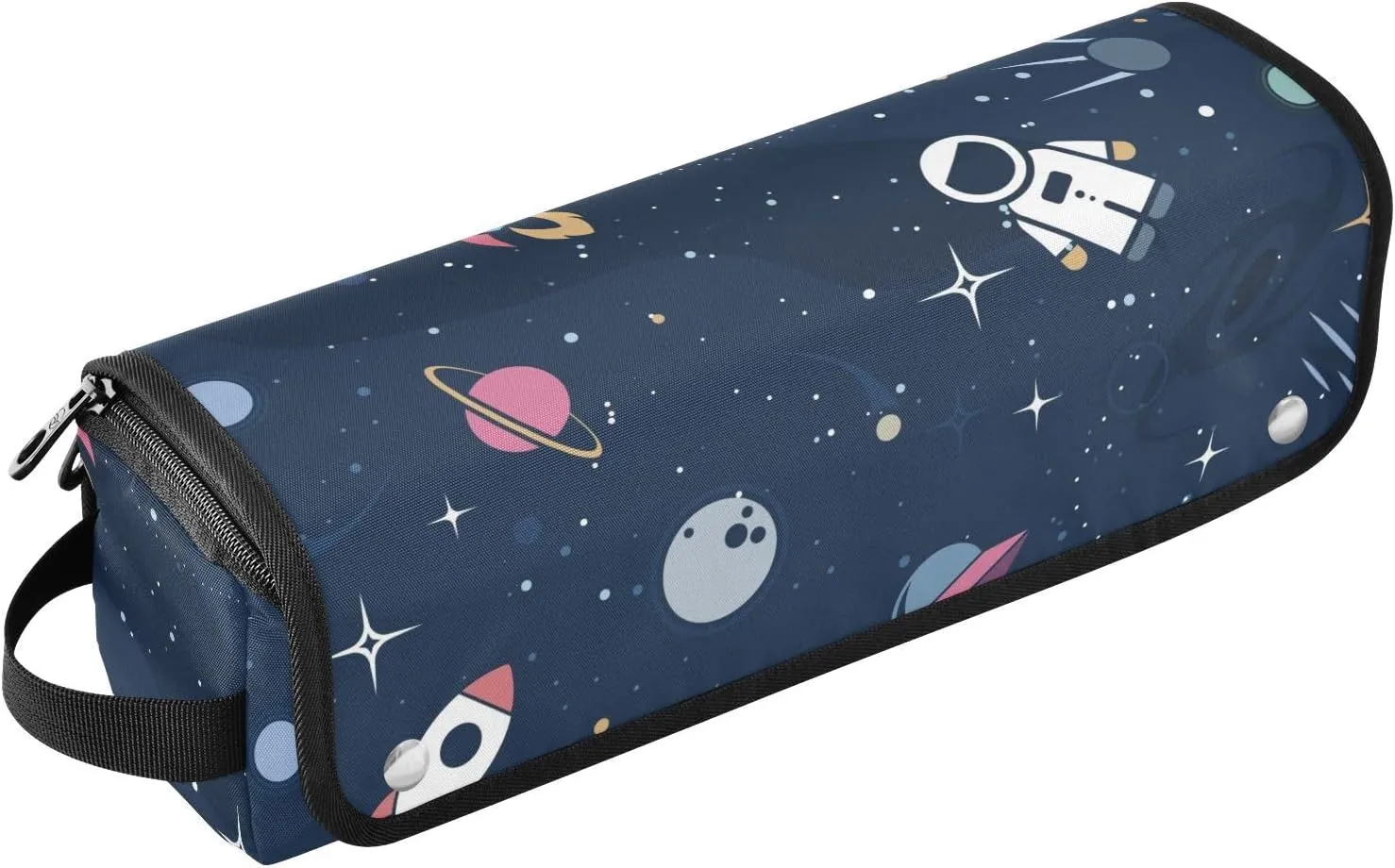 Spacecraft Outer Space Hair Tools Travel Bag with Heat Resistant Mat, Travel Carrying Case for Curling Iron, Straightener, Portable Organizer Cosmetic Bag