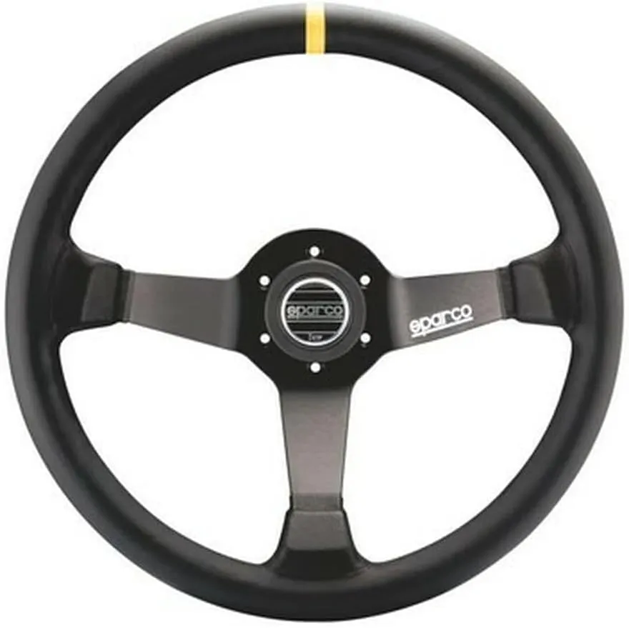 Sparco 015R345MLN Leather Steering Wheel,Black, 350mm