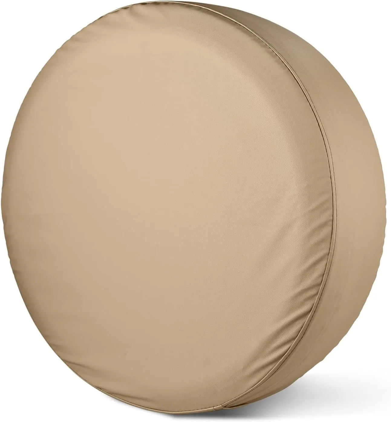Spare Tire Cover, Beige Wheel Cover Waterproof PVC Leather Dust-Proof Universal Fit for Jeep, Trailer, RV, SUV and Camper (15 Inch)