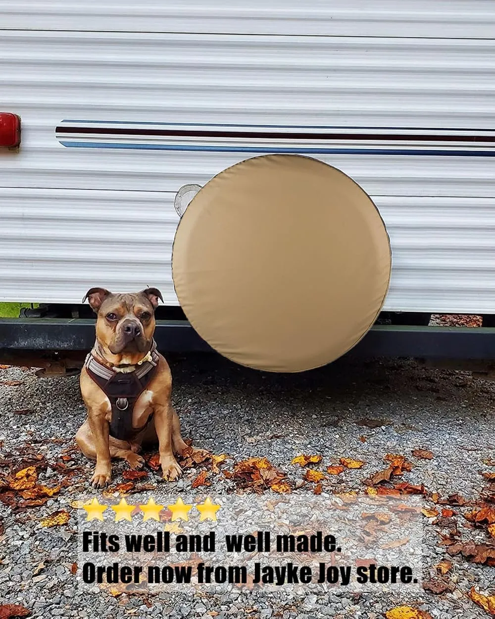 Spare Tire Cover, Beige Wheel Cover Waterproof PVC Leather Dust-Proof Universal Fit for Jeep, Trailer, RV, SUV and Camper (15 Inch)