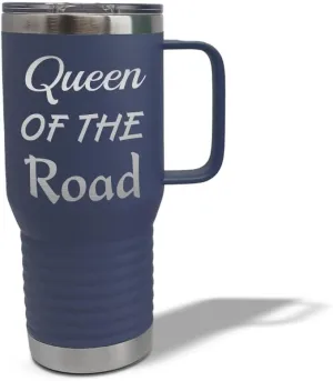 Speedy Pros Stainless-Steel Coffee Tumbler with Lid & Straw Queen of The Road Cars & Transportation Off-Road Vehicles Insulated Engraved Travel Mugs Navy 40 Oz