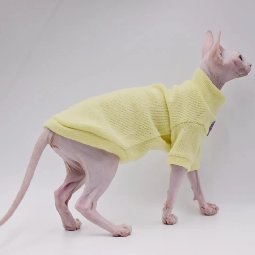 Sphynx Cat Clothes Autumn and Winter Thickened Warm Quilted Vest Shirt Hairless Cat Clothes Devon Cat Bottoming Shirt Pet Cat Clothes… (Small, Rose Red)