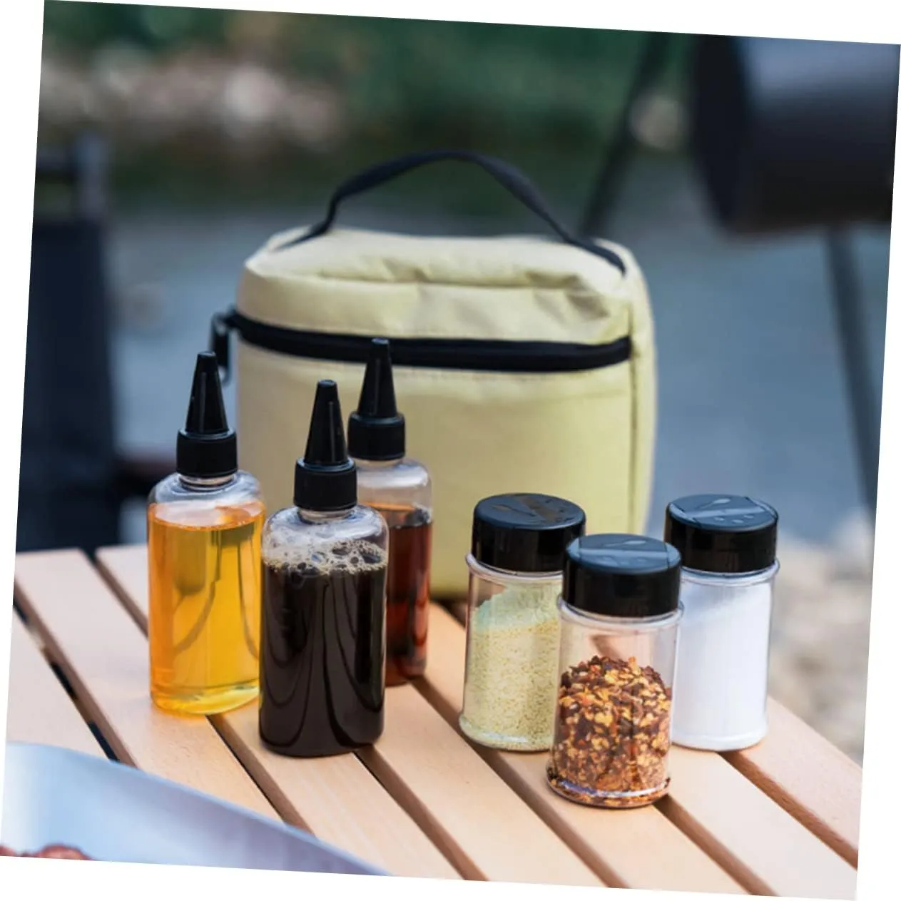 Spice Canisters Travel Case Outdoor Seasoning Jars Bag Bbq Condiment Bottles Organizer Kit