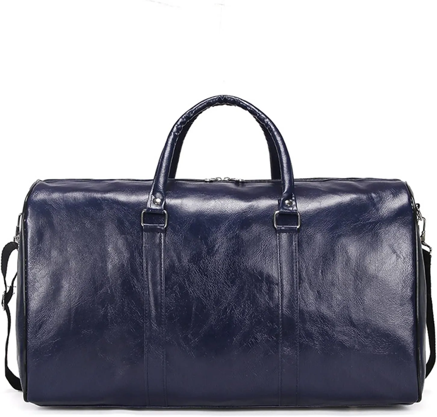 Sports Duffel Bags Large Capacity Short-Distance Travel Bag Women Soft PU Leather Travel Bag Duffel Bag Casual Men Sports Fitness Handbag(Grey)