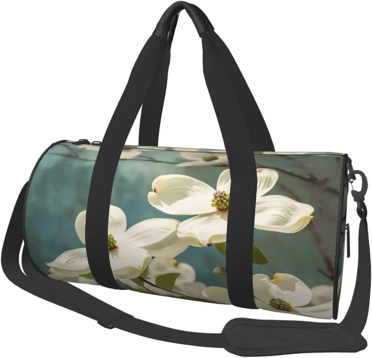 Spring Dogwood Blossoms Travel Duffle Bag for Men Women Sport Gym Bag Foldable Weekender Bag Carry on Overnight Bag for Travel Swimming Basketball