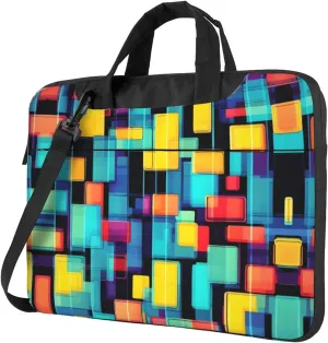 Square geometry diagram Laptop Bag, Multifunctional Shoulder Messenger Bag, 14.96 Inch Long Computer Case, Briefcase Handbag Shoulder Bag