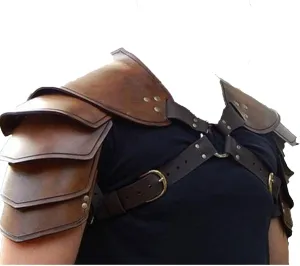 Steampunk Shoulder Armor for Men Adjustable Faux PU Leather Shoulder Armor Medieval Guards for Knight Armor Halloween Cosplay