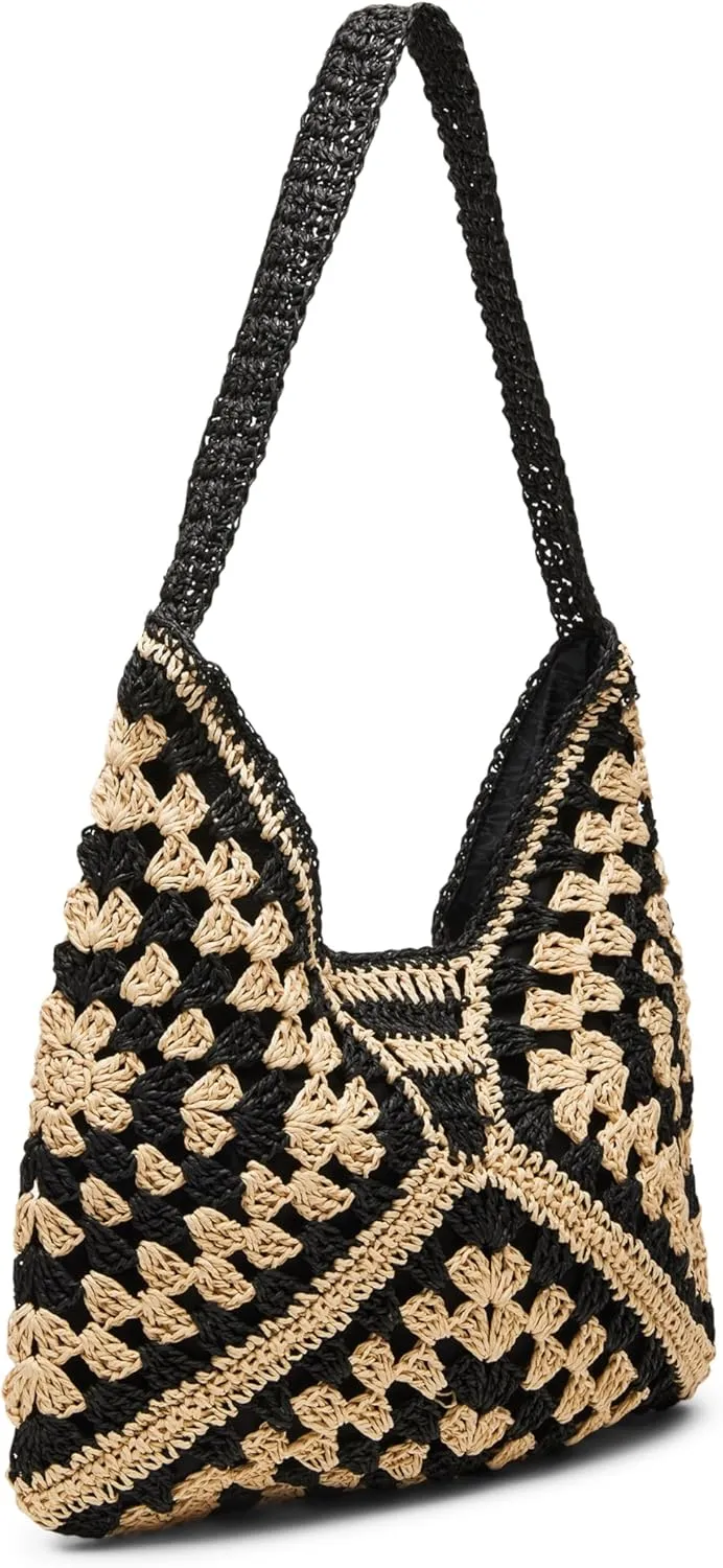 Steve Madden Bora Straw Crochet Hobo